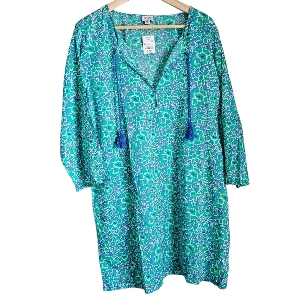 NWT J Crew Tropical Beach Swim Cover Up ORGANIC COTTON Xxl